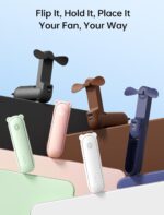 JISULIFE Handheld Mini Fan, 3 IN 1 USB Rechargeable Portable Fan [12-19 Working Hours] with Power Bank, Flashlight, Pocket Design for Travel/Summer/Concerts/Lash, Gifts for Women (Dark Blue) - Image 5