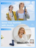 JISULIFE Handheld Mini Fan, 3 IN 1 USB Rechargeable Portable Fan [12-19 Working Hours] with Power Bank, Flashlight, Pocket Design for Travel/Summer/Concerts/Lash, Gifts for Women (Dark Blue) - Image 7