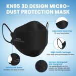KN95 Face Masks for Adults 50 Pack, Individually Wrapped, 5-Ply Black Disposable Face Mask Against PM 2.5 Smoke & Dust, Filtration Efficiency 95% - Image 5