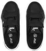PUMA Smash Hook and Loop Sneaker, Black White, 11 US Unisex Little Kid - Image 3