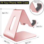 CreaDream Cell Phone Stand, Cradle, Holder, Aluminum Desktop Stand Compatible with Switch, All Smart Phone, iPhone 15 14 13 12 Pro Max Plus Mini Xr X Se 8 SE -Rose Gold - Image 6