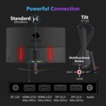 Z-Edge 27 inch Curved Gaming Monitor, QHD 1440P 165Hz 144Hz Curved 1500R Computer Monitor, MPRT 1ms Monitor Gaming, 16.7M Colors, UG27Q Frameless Bezel, 2X DP 1.4 Ports and 2X HDMI 2.0 Ports - Image 10