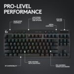 Logitech G PRO X TKL LIGHTSPEED Wireless Gaming Keyboard, Ultra-Portable Tenkeyless Design, LIGHTSYNC RGB, PBT keycaps, Tactile Switches (GX Brown) - Black - Image 6