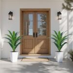 2 Pack Artificial Dracaena Tree with White Tall Planter 4FT-Tall Potted Faux Plants Indoor -Fake Floor Plant for Home Office Living Room Outdoor - Image 2