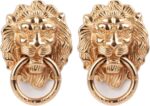 [2 Pack] Lion Head Cell Phone Ring Holder Stand, Finger Ring Kickstand with Polished Metal Phone Grip, Smartphone Accessories（Gold） - Image 2