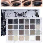 24Colors Black Grey Smokey Eyeshadow Palette, Matte Black Smoky Eye Shadow Palette, Shimmer High Pigmented Basic Black White Gray Shade Eye Black Makeup for Halloween. (24, Colors) - Image 2