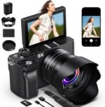 8K Digital Camera, 88MP Cameras for Photography, Vlogging Camera for YouTube with 3" 180° Flip Screen, 18X Zoom UHD Autofocus Video Camara with Lens Hood, 64GB Card - Image 2