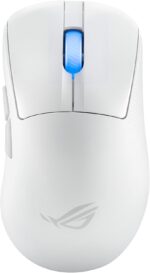 ASUS ROG Keris II Ace Wireless Gaming Mouse – Right-Handed Ergonomic, 54g, Tri-Mode Connectivity, 42K DPI, up to 107Hr Battery, PC/Mac Support - White - Image 2