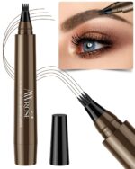AWROSE Eyebrow Pencil, 3D Waterproof Microblading Eyebrow Pen 4 Fork Tip Tattoo Pencil, Precise Natural Magic Eye Brow Pen with Hair Like Strokes, 4 Points Multi-Used Eye Brow Pencils for Women/Men - Image 2