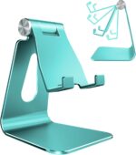 Adjustable Cell Phone Stand, CreaDream Phone Stand, Cradle, Dock, Holder, Aluminum Desktop Stand Compatible with iPhone Xs Max Xr 8 7 6 6s Plus 5s Charging, Accessories Desk,All Smart Phone-Mint Green - Image 2
