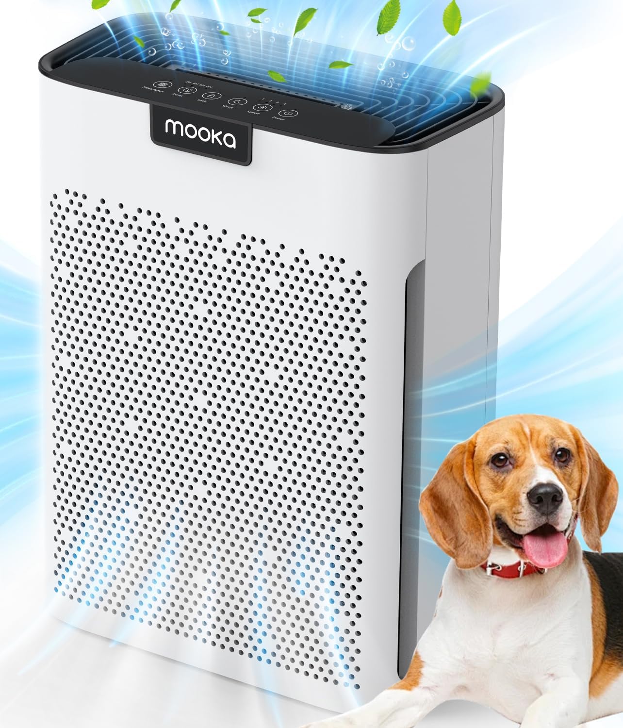 Air Purifiers for Home Large Room 2200 Ft² with Washable Filters, MOOKA HEPA Filter Pet Air Purifier for Bedroom with Fragrance, Air Cleaner for Smoke Dust Pollen Pets Hair Odor, KJ190L White - Image 2
