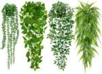 Artificial Hanging Plants for Shelf, 4 Pack Fake Potted Greenery Plant Faux Mandala Vine, String of Pearls, Ivy Vine,Persian Grass Fern in Pot for Desk Home Bathroom Farmhouse Room Table Decor - Image 2