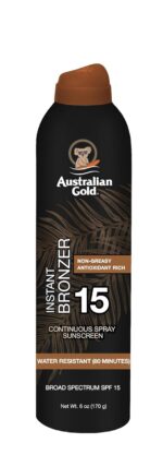 Australian Gold Continuous Spray Sunscreen with Instant Bronzer SPF 15, Immediate Glow & Dries Fast, Broad Spectrum, Water Resistant, Non-Greasy, Oxybenzone Free, Cruelty Free, 6 Ounce - Image 2