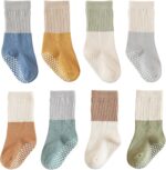 Baby Girls Boys Socks infant Cotton Crew Socks for newborn Non Slip/Anti Skid Toddler Knee-high Socks set - Image 2