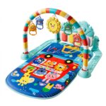 Baby Gyms Play Mats, Play Piano Gym Mat, Activity Mat for Tummy Time with 5 Infant Learning Sensory, Music and Lights for Newborns and Toddlers (Dark Blue) - Image 2