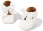 Baby Mary Jane Flats for Girls with Bowknot Cotton Anti Skid Sole Infant First Walker Princess Dress Crib Wedding Shoes - Image 2