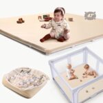 Baby Padded Floor Mat: 2025 Upgrade 2-in-1 Foldable 47x47 Foam Soft Mat & Play Pit- 1.4inch Extra Thick Vegan Leather Waterproof Play Mat for 50x50 Playpen -Playmat for Infants Babies - Image 2