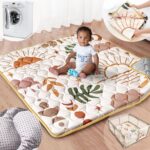Baby Play Mat, 50x50 Playpen Mat with Super Soft Touch, Activity Mat with Upgraded Anti-Slip Bottom, Machine Washable Crawling Mat for Floor & Picnic(Boho Nature) - Image 2