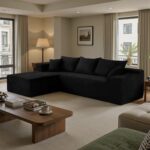 Black Sectional Couches for Living Room, Boneless Couch with L-Shape Chaise, Modular Sofa in Box with Deep Seat, No Assembly Required - Image 2