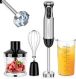 Bonsenkitchen 4-in-1 Immersion Blender Handheld, 20 Speeds Hand Blender with Turbo Mode, Stainless Steel Blade, Egg Whisk, Beaker & Chopper Bowl, Stick Mixer for Soup, Smoothie, Puree, Baby Food - Image 2