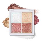 Boobeen Blush and Highlighter Palette- 4-color Metallic Shimmer Shadow Powder, Illuminator Makeup Set for Shading, Highlighting & Defining the Face - Image 2