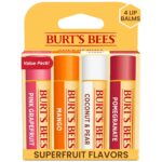 Burt's Bees Lip Balm - Pink Grapefruit, Mango, Coconut & Pear, and Pomegranate Pack, Lip Moisturizer With Beeswax, Tint-Free, Natural Origin Conditioning Treatment, 4 Tubes, 0.15 oz. - Image 2