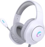 CM7002 Gaming Headset for PS5, PS4, PC, Mac, Switch, Xbox Series, Surround Sound RGB Gaming Headphones with Noise Canceling Microphone, 50MM Dynamic Drivers, 3.5MM Audio Jack, Light White - Image 2
