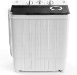 COSTWAY Portable Washing Machine, 17.6 lbs Capacity Twin Tub 11 lbs Washer and 6.6 lbs Spinner with Control Knobs, Timer Function, Drain Pump, Compact Laundry washer for Home Dorm Apartment RV, Grey - Image 2