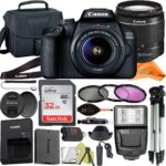 Canon EOS 4000D (Rebel T100) DSLR Camera 18-55mm Zoom Lens with ZeeTech Accessory Bundle, SanDisk 32GB Memory Card, Bag, Tripod and 3 Pieces Filter (UV, CPL, FLD) (Renewed) - Image 2