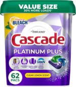 Cascade Platinum Plus Dishwasher Pods, Dish Detergent Soap, Clean Lemon Scent, 62 Count - Image 2