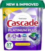 Cascade Platinum Plus Dishwasher Pods, Dishwasher Detergent, Dish Detergent Soap, Lemon, 57 Count - Image 2