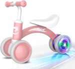 Colorful Lighting Baby Balance Bike Toys for 1 Year Old Girl Gifts, 10-36 Month Toddler Balance Bike, No Pedal 4 Silence Wheels & Soft Seat Pre-School First Riding on Toys, 1st Birthday Gifts. - Image 2