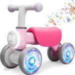 Colorful Lighting Baby Balance Bike for 1 Year Old Girls, Toddler Toys for 1 Year Old Girls Gifts, First Bike with Music and Soft Seat, 12-24 Month Toddler Balance Bike, First Birthday Gifts - Image 2