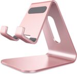 CreaDream Cell Phone Stand, Cradle, Holder, Aluminum Desktop Stand Compatible with Switch, All Smart Phone, iPhone 15 14 13 12 Pro Max Plus Mini Xr X Se 8 SE -Rose Gold - Image 2