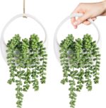 Der Rose 2 Packs Fake Hanging Plants Succulents with Strings Artificial Plants Indoor Outdoor for Boho Wall Decor - Image 2