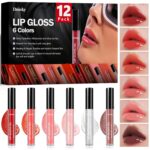 Dmsky 12 Pack Lip Gloss Set, 6 Colors Shiny Soft Lip Gloss Bulk, Lip Oil for Dry Cracked Lips Moisturizing Nourishing,Lip Stain With Rich Varied Colors For Girls and Women Makeup - Image 2