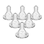 Dr. Brown’s Natural Flow Level 2 Narrow Baby Bottle Silicone Nipple, Medium Flow, 3m+, 100% Silicone Bottle Nipple, 6 Count - Image 2