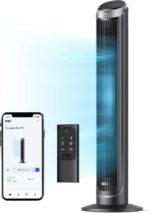 Dreo Smart Tower Fan for Bedroom, 90° Oscillating 40" Standing Fan, 26ft/s High-Speed 5 Speeds 4 Modes, Quiet Room Floor Fans, Touch/Remote/APP & Voice Control, Work with Alexa, 12H Timer, Silver - Image 2