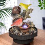 Ferrisland Indoor Tabletop Water Fountain, Desktop & Table Waterfall Fountains, Relaxation Fengshui Home Decor with LED Light for Home Office Bedroom House Warming Gift Idea - Image 2