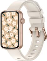 Fitness Watches for Women, LYNN2 Fitness Tracker with Heart Rate Monitor Blood Oxygen/Sleep Tracker Pedometer, Slim Step Tracker Watch for iOS/Android Phones Waterproof Milky White - Image 2