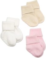 Jefferies Socks Unisex Baby Organic Cotton Non-Skid Turn Cuff Socks 3 Pair Pack - Image 2