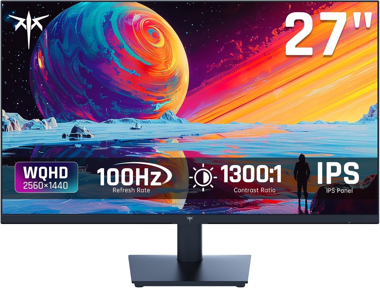 KTC 27 Inch QHD(2560 * 1440) 100Hz Computer Monitor - IPS Panel, Anti-Blue Light Screen, 100% High Color Gamut, 123% sRGB, Support FreeSync and GSync, PC Monitor for Casual Gaming and Working - Image 2