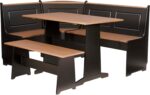 Linon Black and Pecan Breakfast Dining Set Ardmore Nook - Image 2