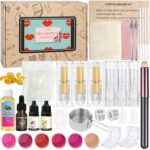 Lipstick Making Kit- 47Pcs DIY Matte Velvet Lipstick Set, Lip Gloss Kit, Make Your Own Lip Stain Kit with Beeswax Long-Lasting Quick-Drying Non-Stick Cup Lip Makeup Gift Kit for Women Beginner - Image 2