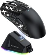 MAGIC-REFINER Attack Shark X11 59g Superlight Wireless Gaming Mouse with Grip Tape, RGB Charging Dock，BT/2.4G Wireless/Wired Pc Mouse, 22000 DPI,5 Programmable Buttons for Pc/Mac(Black) - Image 2