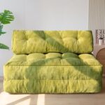 MAXYOYO Folding Sofa Bed, Convertible Sleeper Chair with Pilow Foldable Matress with Back Support, Portable Fold Out Chair Bed for Living Room Bedroom, Green Double - Image 2