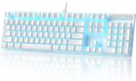 MageGee Mechanical Gaming Keyboard, Wired USB Adjustable Backlight Keyboard, New Mechanical Storm 100% Anti-ghosting Keyboards with Blue Switches for Windows PC/MAC Games (White) - Image 2