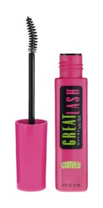 Maybelline Great Lash Curved Brush Washable Mascara, Volumizing, Lengthening and Curling Mascara, Blackest Black, 1 Count - Image 2