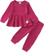 Mioglrie Toddler Baby Girl Clothes Fall Winter Outfits Infant Girl Sweatshirt Top 6 9 12 18 24 Months 2T 3T Pants Set - Image 2