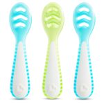 Munchkin® Gentle Dip™ Baby Spoons for Self Feeding and Baby Led Weaning, 3 Pack, Blue/Green - Image 2